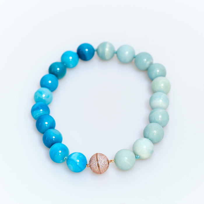 Discoball Amazonite and Agate Necklace