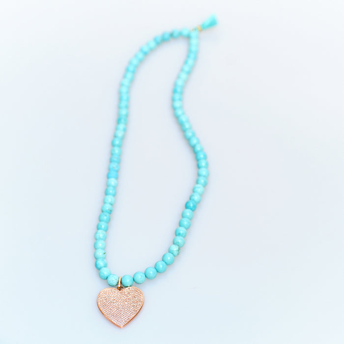 Lucky Charm Turquoise Heart Necklace