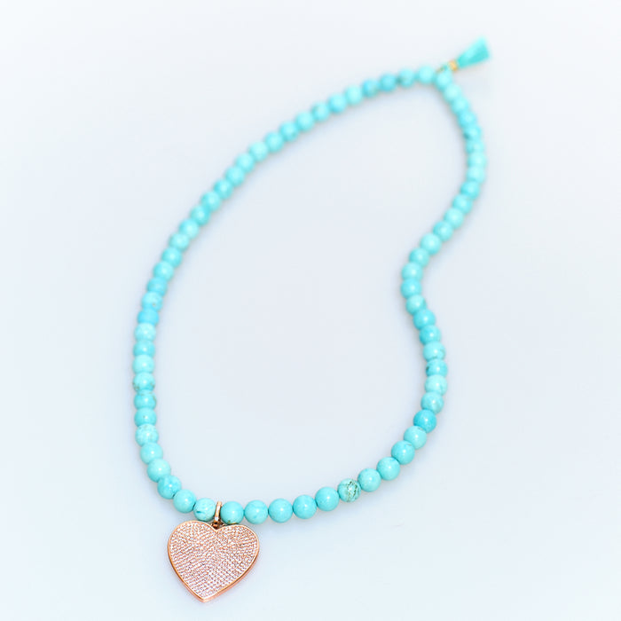 Lucky Charm Turquoise Heart Necklace