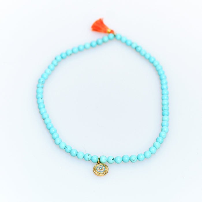 Lucky Charm Turquoise Evil Eye Necklace