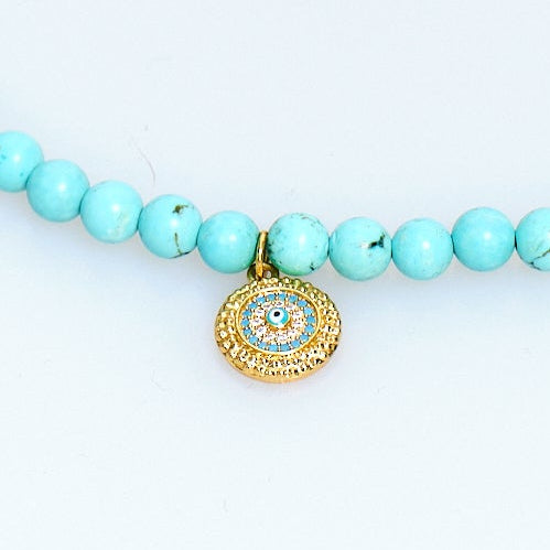 Lucky Charm Turquoise Evil Eye Necklace