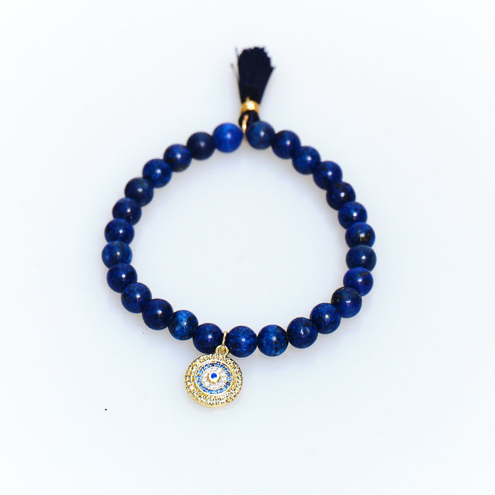 Lucky Charm Lapis Evil Eye Bracelet