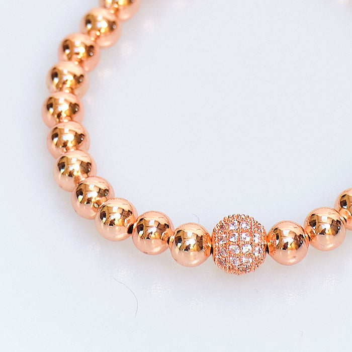 Discoball Rose Gold Bead Bracelet