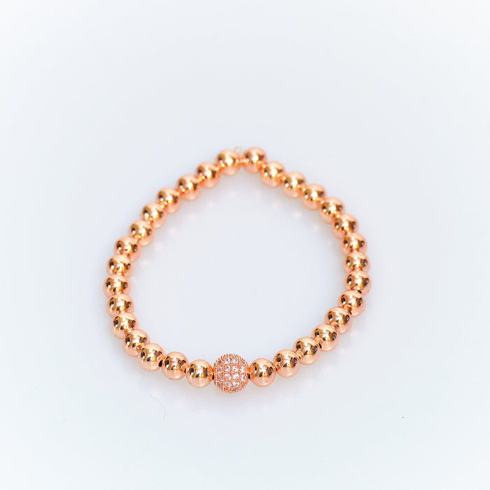 Discoball Rose Gold Bead Bracelet