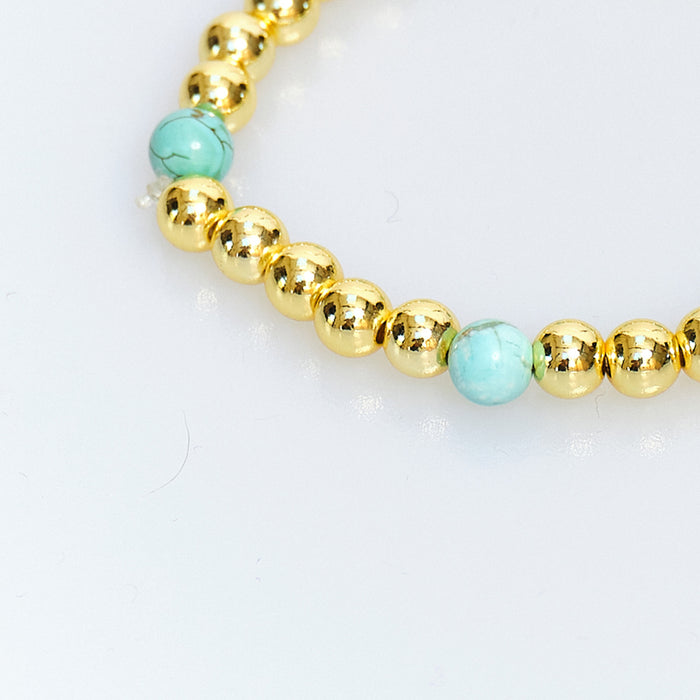 Candy Chic Turquoise Accent Bracelet - Gold
