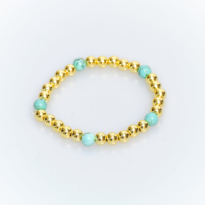 Candy Chic Turquoise Accent Bracelet - Gold
