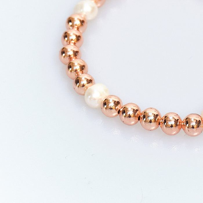 Candy Chic Pearl Bead Bracelet - Rose Gold