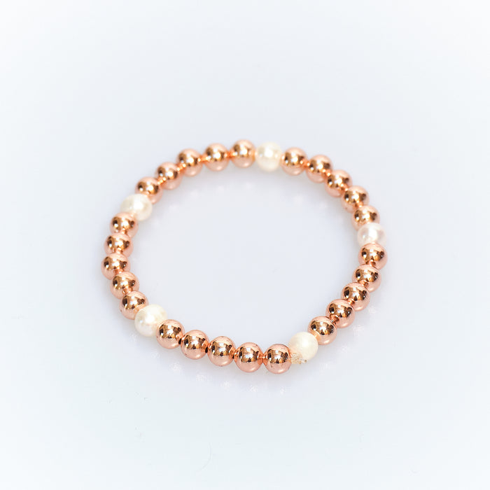 Candy Chic Pearl Bead Bracelet - Rose Gold