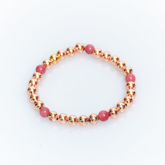 Candy Chic Pink Stone Bracelet - Rose Gold