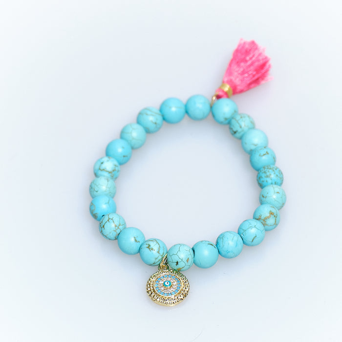 Lucky Charm Turquoise Evil Eye Bracelet