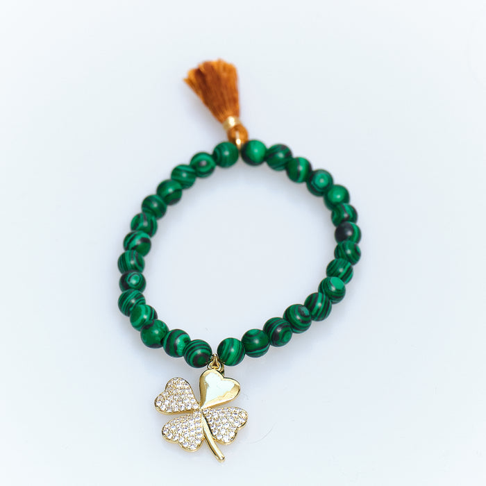 Lucky Charm Malachite Clover Bracelet