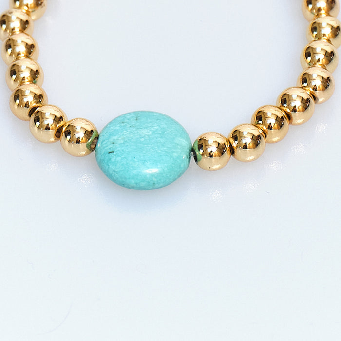 Sugar Pop Turquoise Gold Bead Bracelet