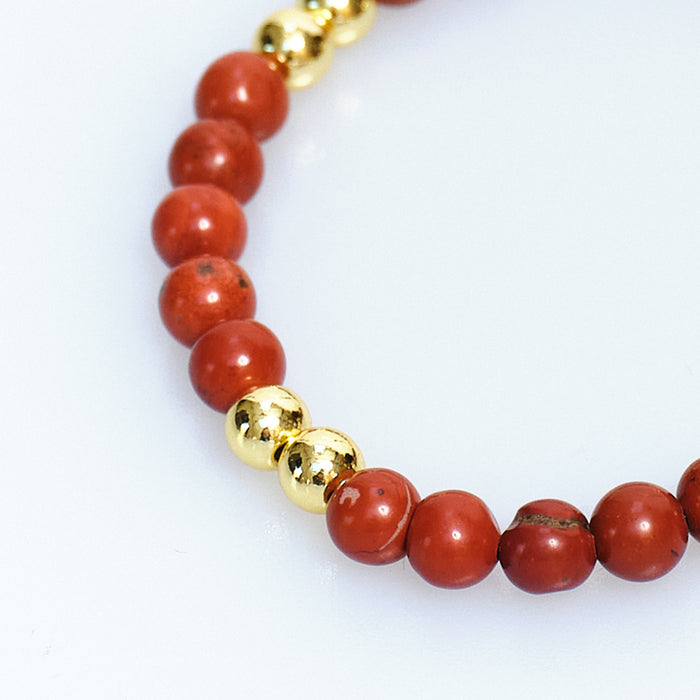 Candy Chic Red Jasper Bracelet - Gold