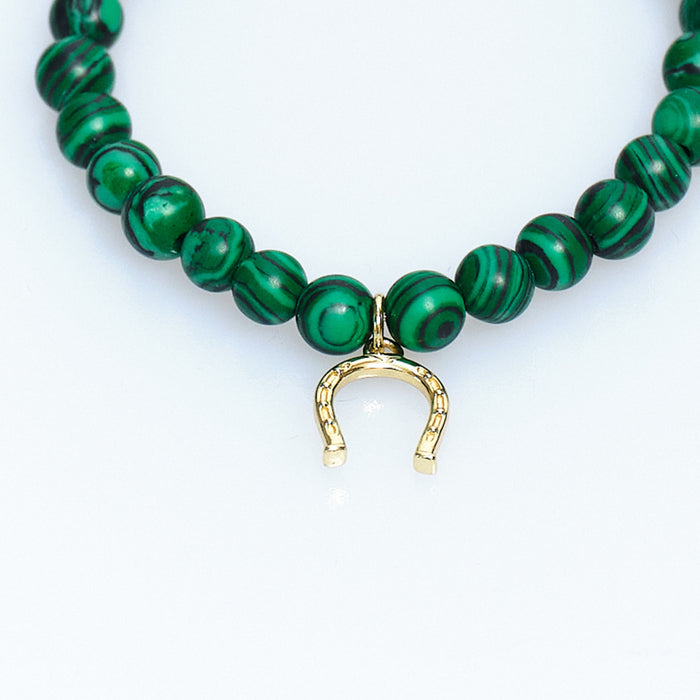 Lucky Charm Malachite Horseshoe Bracelet