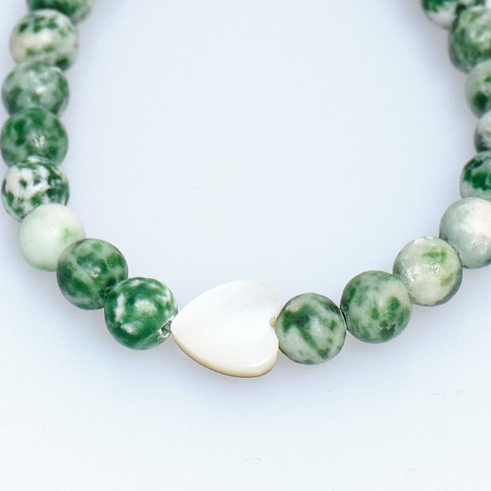 Sugar Pop Green Jade Heart Bracelet