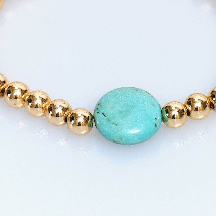 Sugar Pop Turquoise Gold Tassel Bracelet