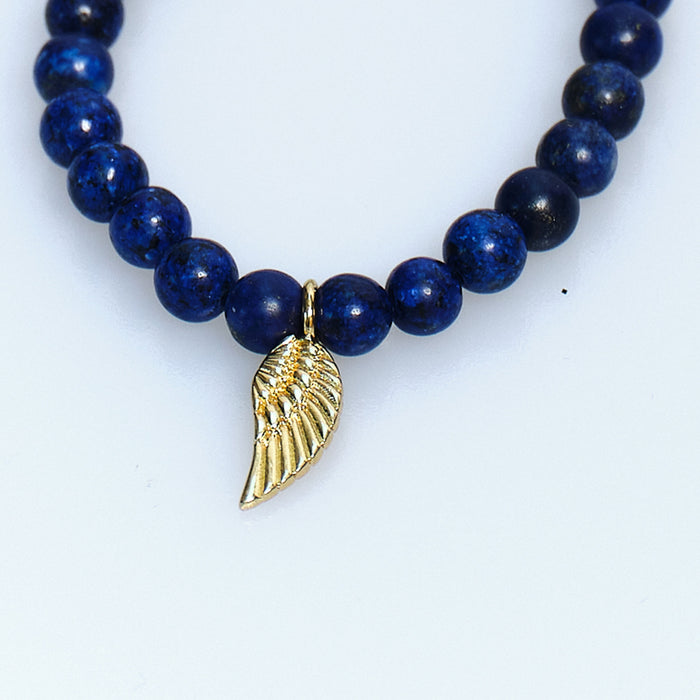 Lucky Charm Lapis Lazuli Angel Wing Bracelet