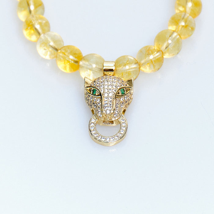 Lucky Charm Citrine Panther Bracelet
