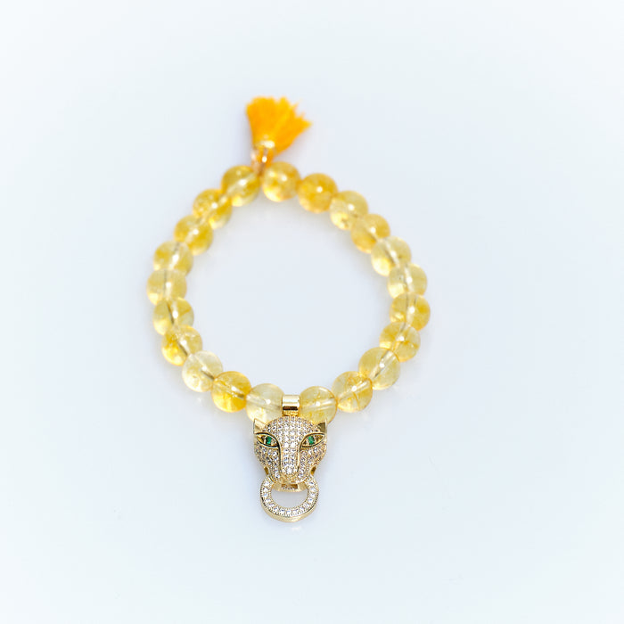 Lucky Charm Citrine Panther Bracelet
