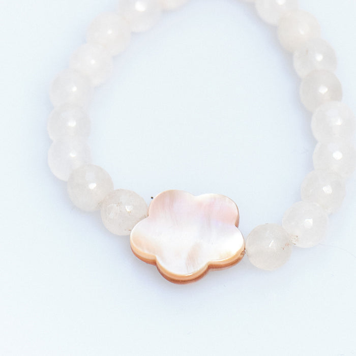 Sugar Pop Rose Quartz Flower Bracelet