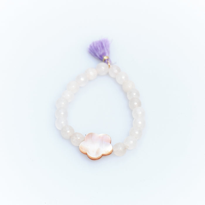 Sugar Pop Rose Quartz Flower Bracelet