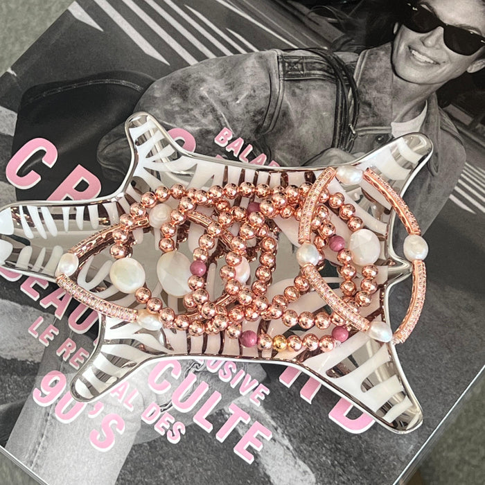 Discoball Rose Gold Bead Bracelet