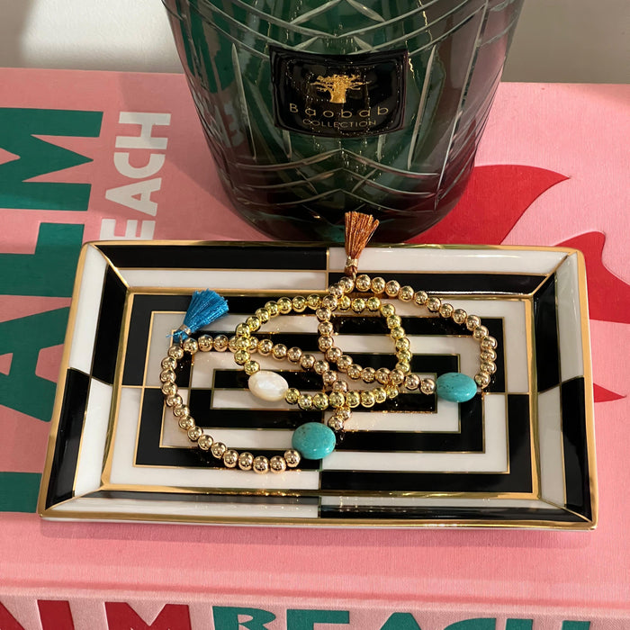 Sugar Pop Mother-of-Pearl Gold Bead Bracelet