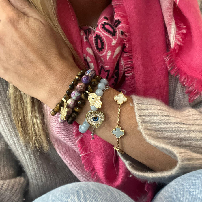 Lucky Charm Tiger’s Eye Clover Bracelet