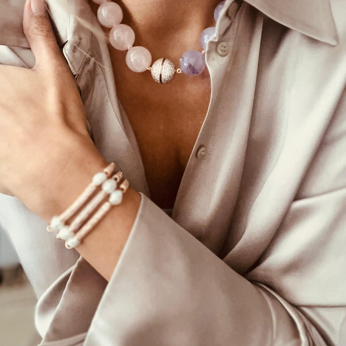 Candy Chic Pearl Bar Bracelet - Rose Gold