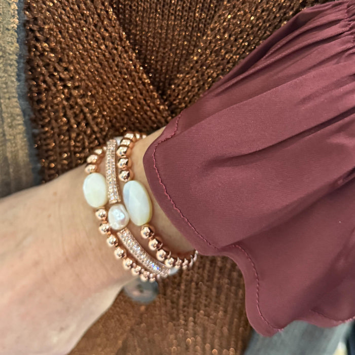 Candy Chic Pearl Bar Bracelet - Rose Gold