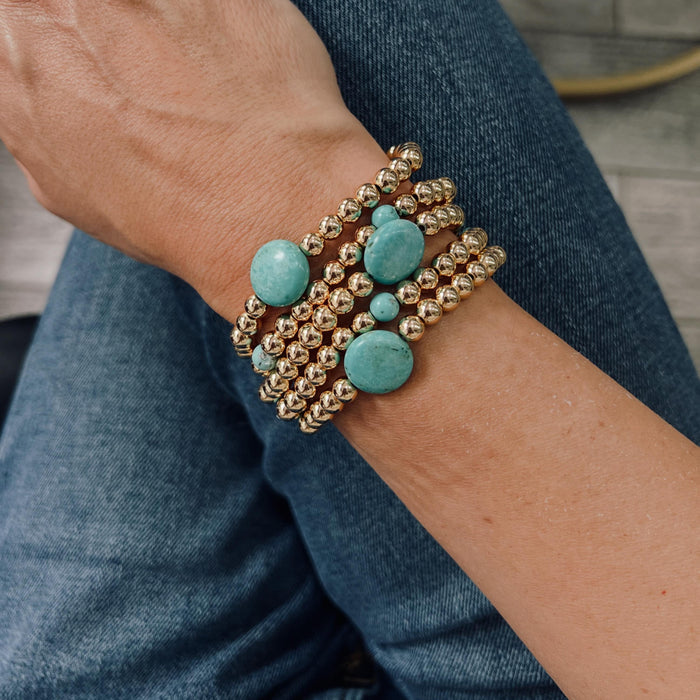 Sugar Pop Turquoise Gold Tassel Bracelet